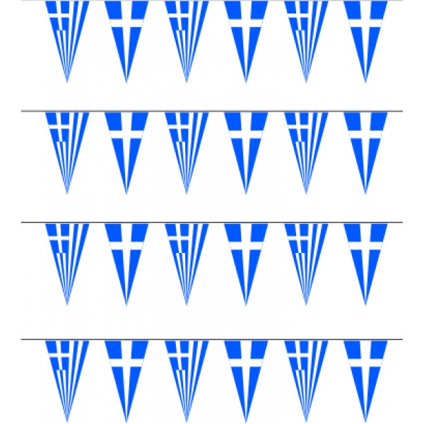 Γιρλάντες Ελληνικές 24 σημαιάκια τριγωνικά 50x25 εκ. σε 12 μ. κορδέλα